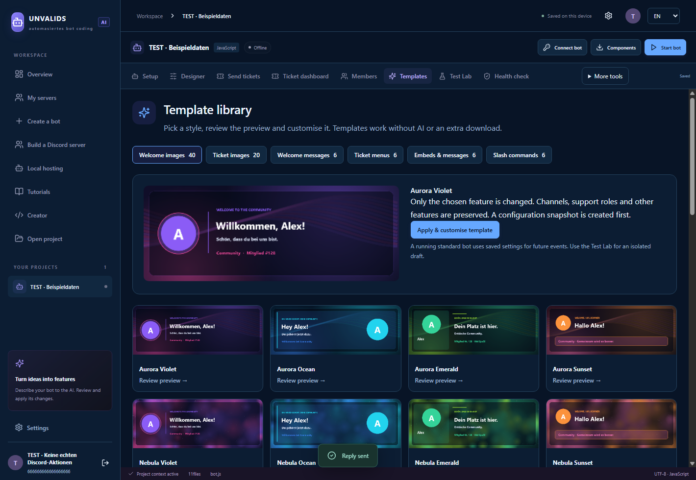 Unvalids: Design templates